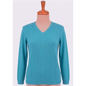 Sweter damski z dekoltem w serek  L/XL-2XL/3XL