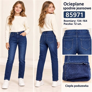 Jeansy ocieplane dziewczęce  134-164
