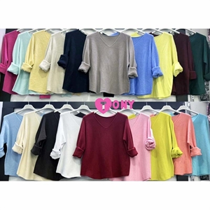 Sweter damski z dekoltem w serek