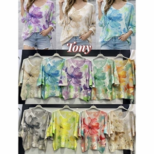 Sweter damski z dekoltem w serek