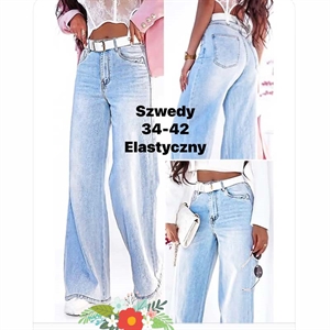 Jeansy szerokie nogawki  34-42