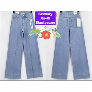 Jeansy szerokie nogawki  XS-XL
