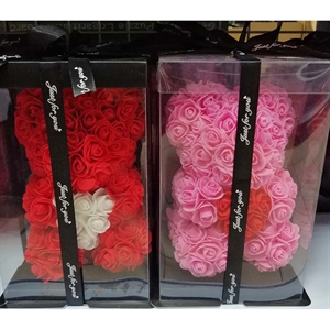 Prezent walentynkowy - Miś z różyczek 20cm