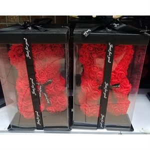 Prezent walentynkowy - Miś z różyczek 20cm