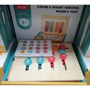 Zabawka - drewniane zabawki do sortowania kolorów i kształtów