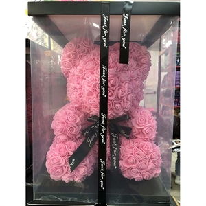 Prezent walentynkowy - Miś z różyczek 45cm