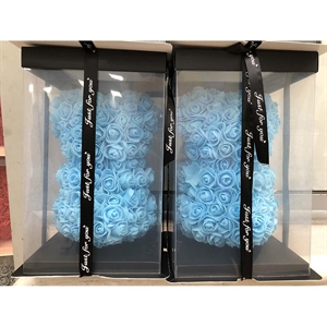 Prezent walentynkowy - Miś z różyczek 25cm