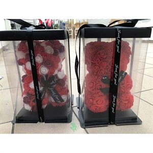 Prezent walentynkowy - Miś z różyczek 25cm