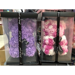 Prezent walentynkowy - Miś z różyczek 25cm