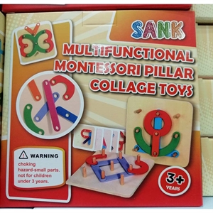 Zabawka - wielofunkcyjna zabawka Montessori w formie kolażu filarowego