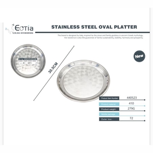 owalny talerz ze stali nierdzewnej