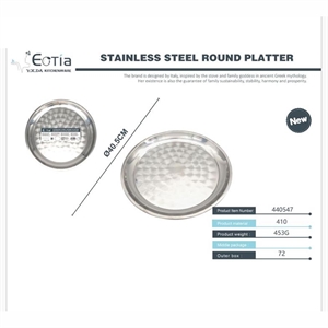 Okrągły talerz ze stali nierdzewnej