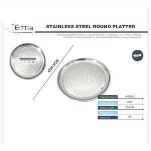 Okrągły talerz ze stali nierdzewnej