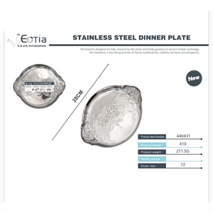 Talerz obiadowy ze stali nierdzewnej
