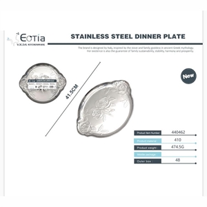 Talerz obiadowy ze stali nierdzewnej