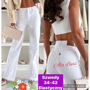 Jeansy szerokie nogawki  34-42