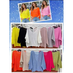 Sweter damski z dekoltem w serek