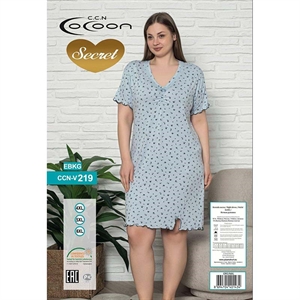 Koszula nocna damska Wiskoza (4XL-6XL) - Turecki Produkt