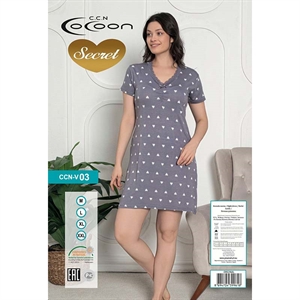 Koszula nocna damska Wiskoza (M-2XL) - Turecki Produkt