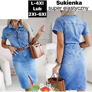 Sukienka jeansowa damska  L-4XL lub 2XL-6XL