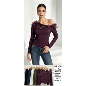 Sweter damski okrągły