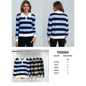 Sweter damski z dekoltem w serek