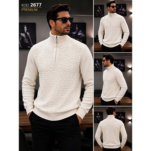 Sweter męski na pół suwak  M-2XL
