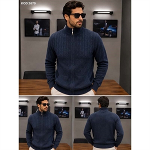 Sweter męski na suwak  M-2XL