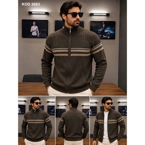 Sweter męski na suwak  M-2XL