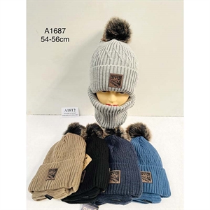 Komplet Czapka + Komin  54-56cm
