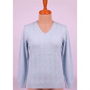 Sweter damski z dekoltem w serek  L/XL-2XL/3XL
