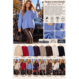 Sweter damski okrągły  S/M-L/XL