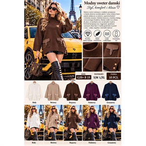 Sweter damski okrągły  S/M-L/XL