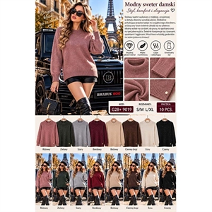 Sweter damski okrągły  S/M-L/XL