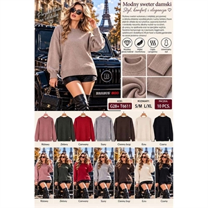 Sweter damski okrągły  S/M-L/XL