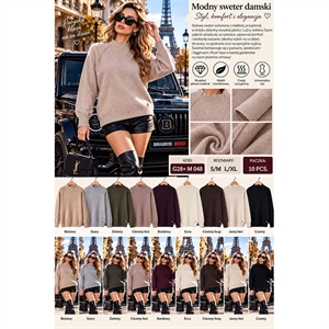 Sweter damski okrągły  S/M-L/XL