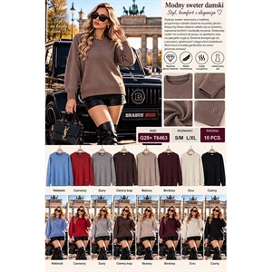 Sweter damski okrągły  S/M-L/XL