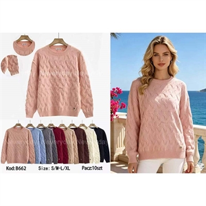 Sweter damski okrągły  S/M-L/XL