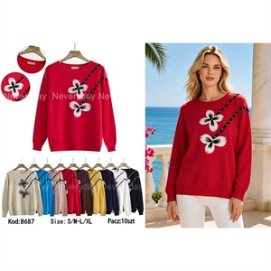 Sweter damski okrągły  S/M-L/XL