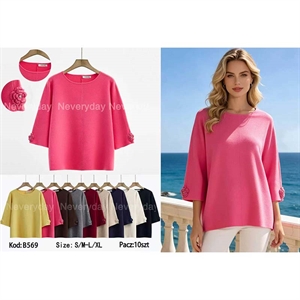 Sweter damski okrągły  S/M-L/XL