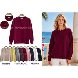 Sweter damski z dekoltem w serek  S/M-L/XL