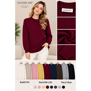 Sweter damski okrągły  S/M-L/XL