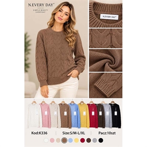 Sweter damski okrągły  S/M-L/XL
