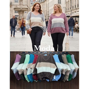 Sweter damski z dekoltem w serek