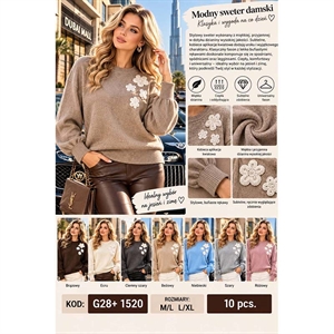 Sweter damski okrągły  M/L-L/XL