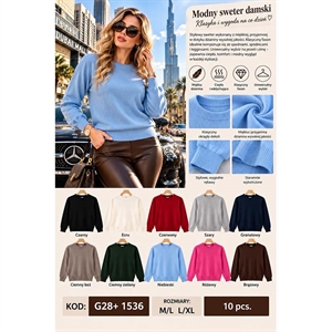 Sweter damski okrągły  M/L-L/XL