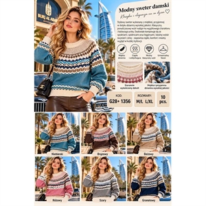 Sweter damski okrągły  M/L-L/XL