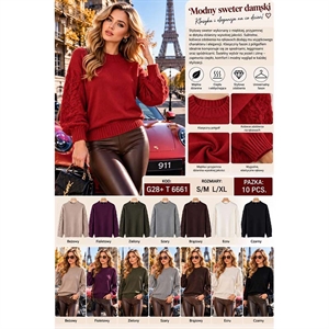 Sweter damski okrągły  S/M-L/XL