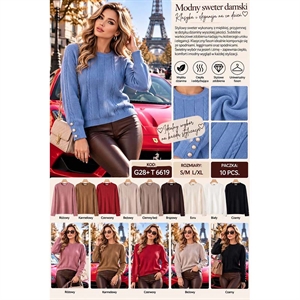 Sweter damski okrągły  S/M-L/XL