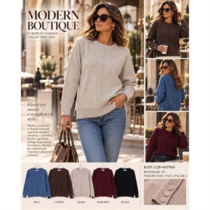 Sweter damski okrągły